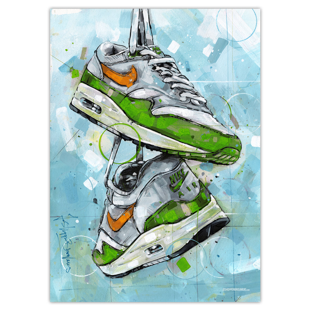 Nike Air Max 1 green estampada