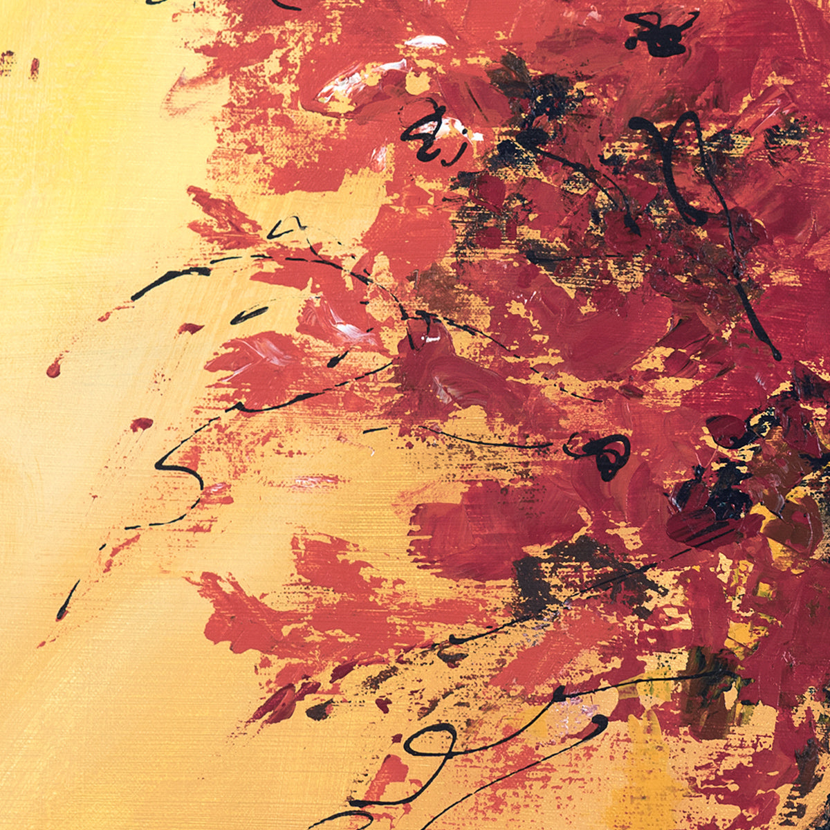 Blumen in Kupfervasen Gemälde 80x80 cm
