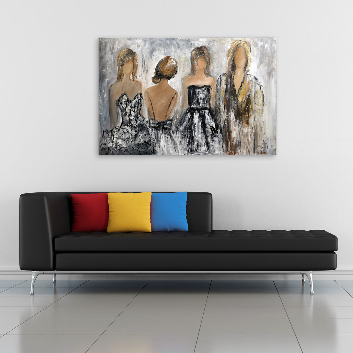 Vier Damen Gemälde 120x80 cm