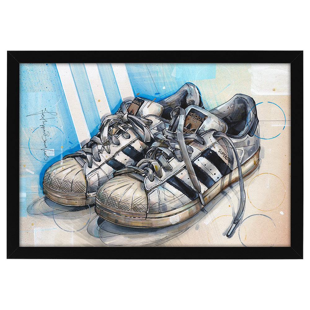 Adidas Superstar sneaker schilderij 42x28 cm