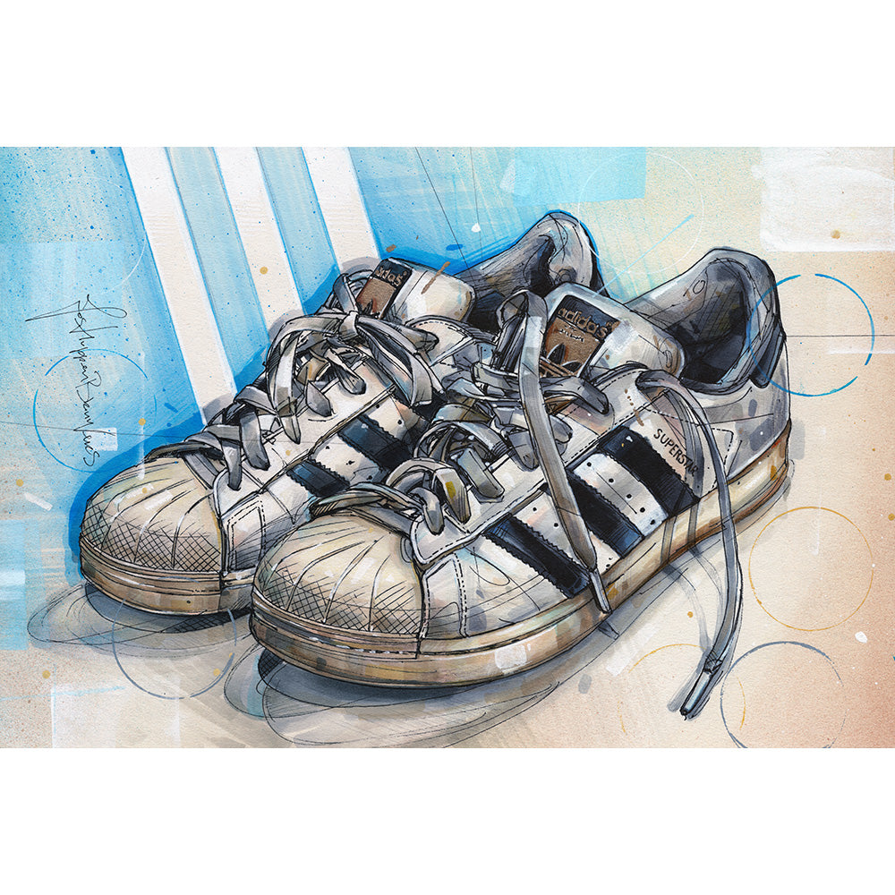 Adidas Superstar sneaker painting 42x28 cm