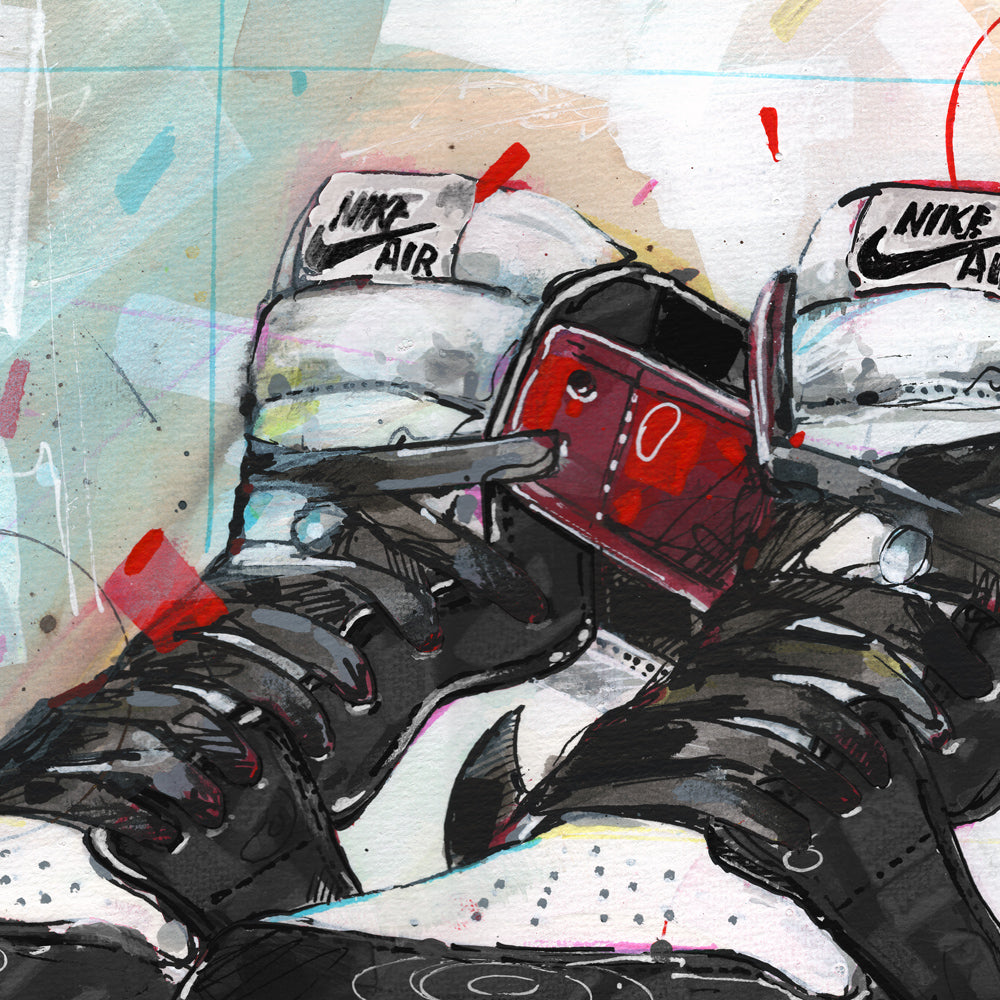 Nike Air Jordan 1 retro high black toe Druck