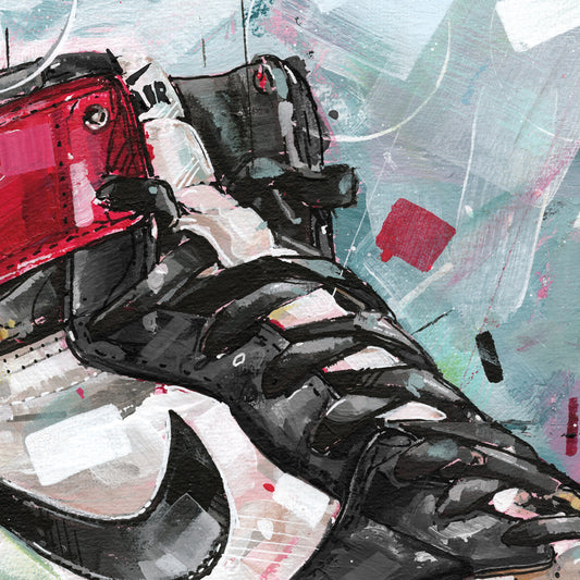 Nike Air Jordan 1 shoebox black toe estampada