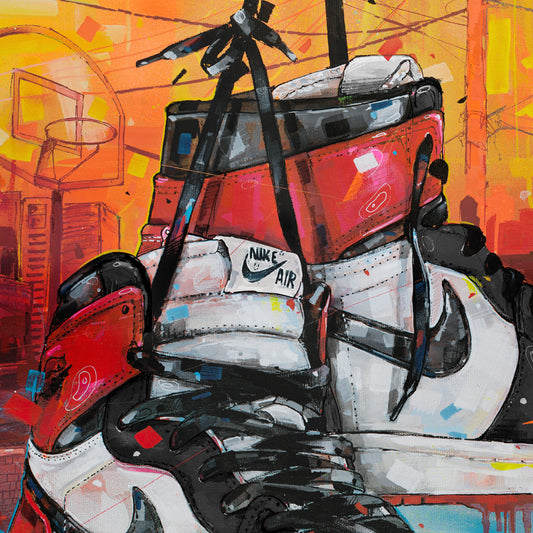 Nike Air Jordan 1 powerlines black toe estampada