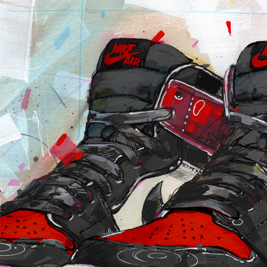 Nike Air Jordan 1 retro high bred toe estampada