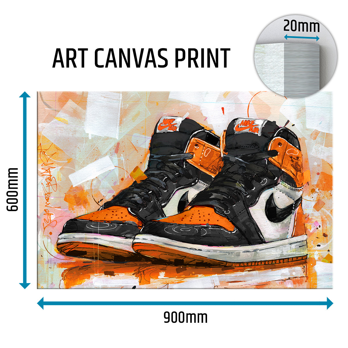 Nike Air Jordan 1 retro high shattered backboard lienzo
