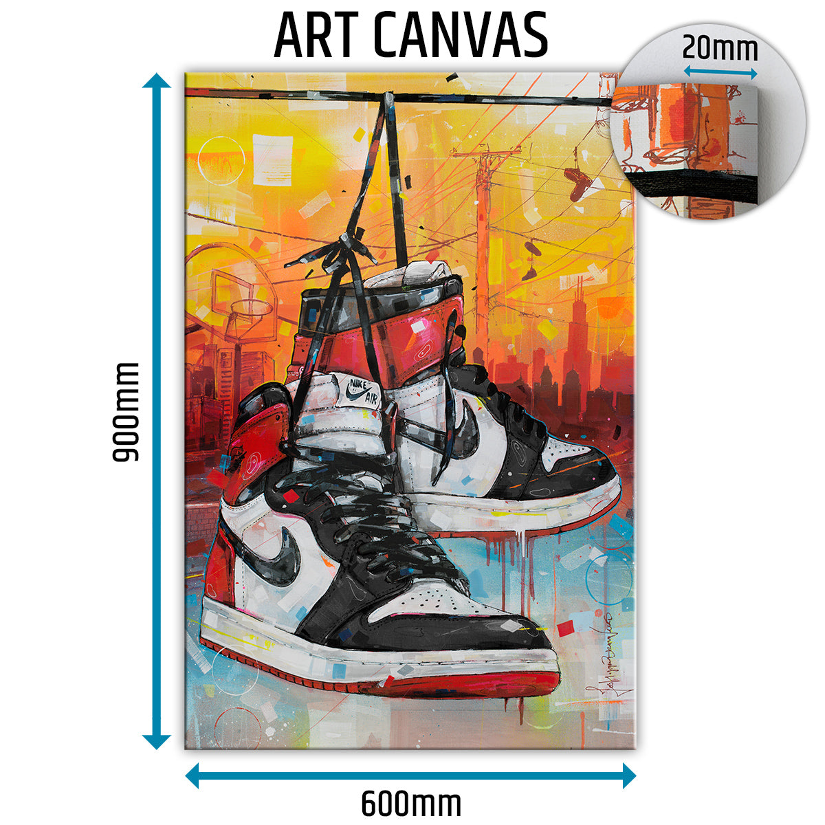 Nike Air Jordan 1 powerlines black toe lienzo