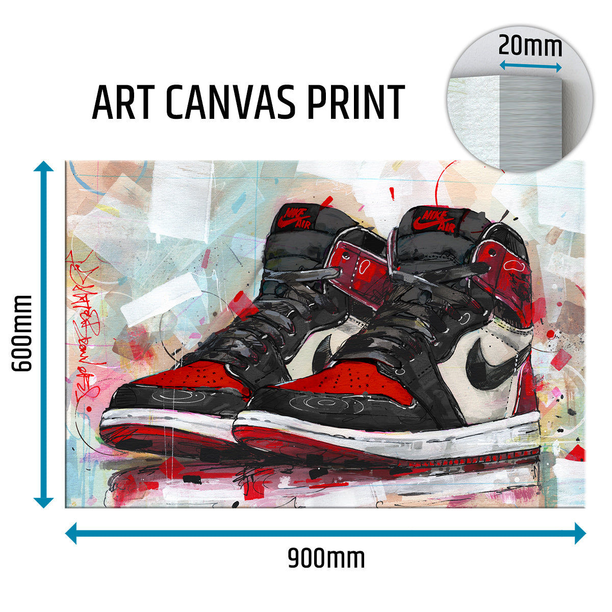 Nike Air Jordan 1 retro high bred toe lienzo