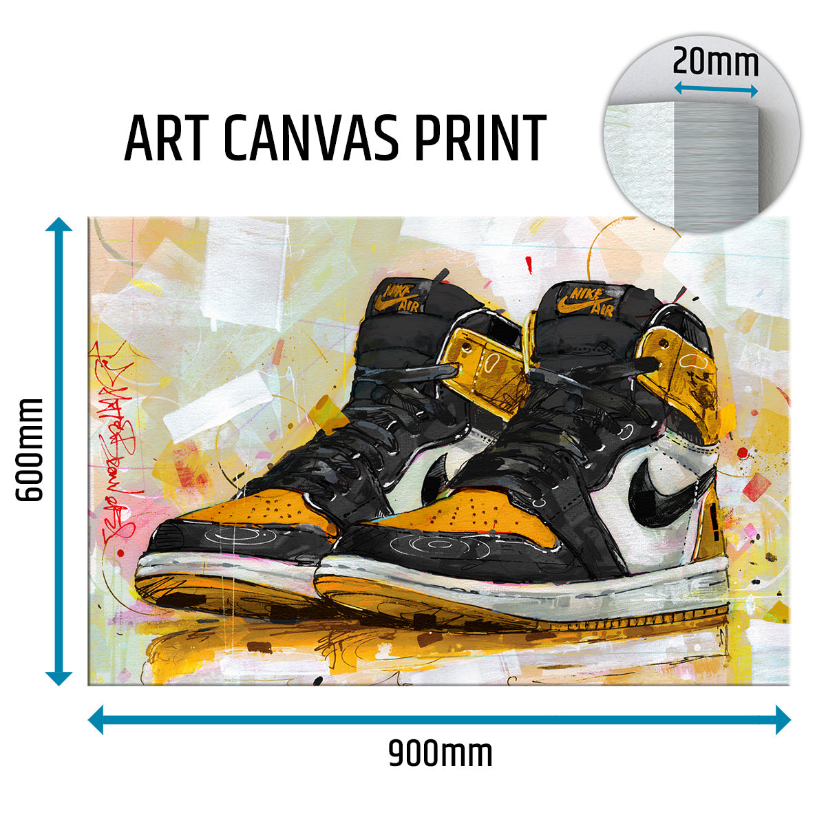 Nike Air Jordan 1 retro high attention attention lienzo