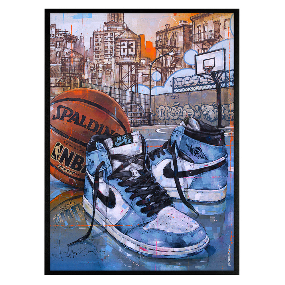 Nike Air Jordan 1 basketball university blue print