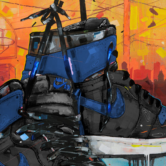 Nike Air Jordan 1 powerlines royal blue estampada