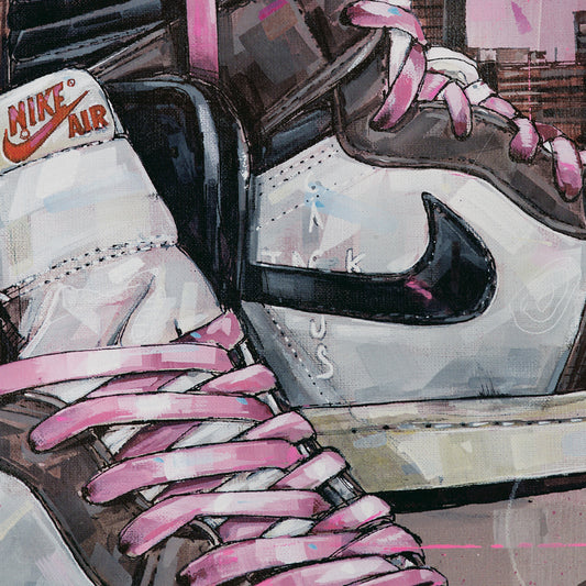 Nike Air Jordan 1 Travis Scott high - pink laces basket canvas