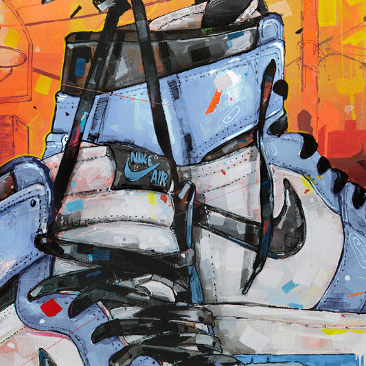 Nike Air Jordan 1 powerlines university blue estampada