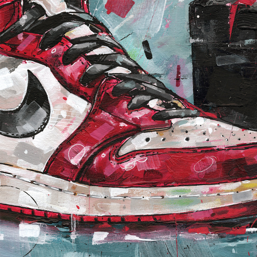 Nike Air Jordan 1 shoebox Chicago lienzo