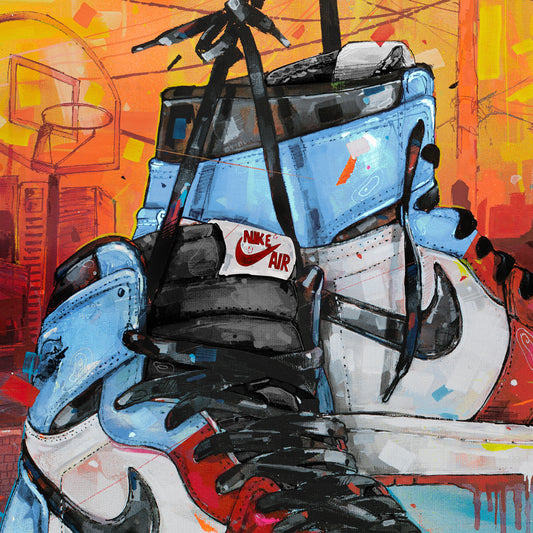 Nike Air Jordan 1 powerlines fearless Chicago estampada