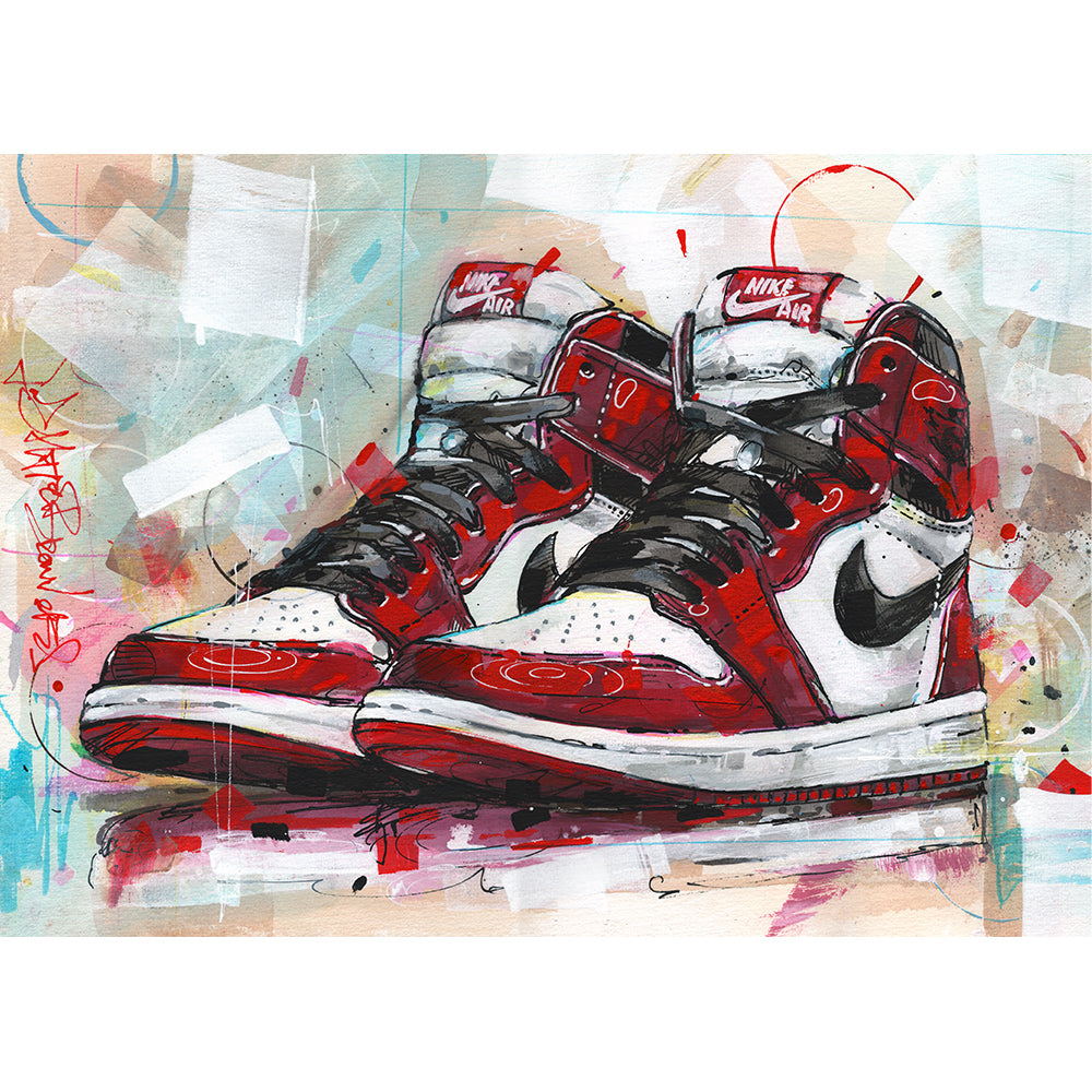 Nike Air Jordan 1 retro high Chicago painting 40x30 cm