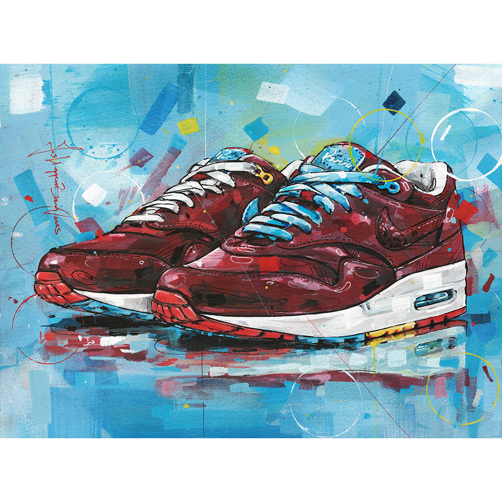 Nike Air Max 1 Parra cherrywood Malerei 40x30 cm