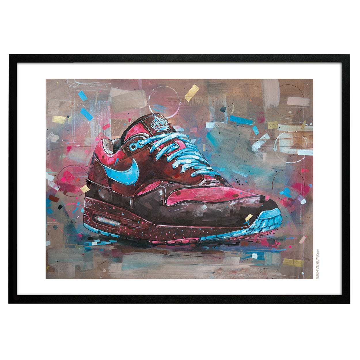 Nike Air Max 1 Parra Amsterdam Druck 70x50 cm gerahmt und signiert