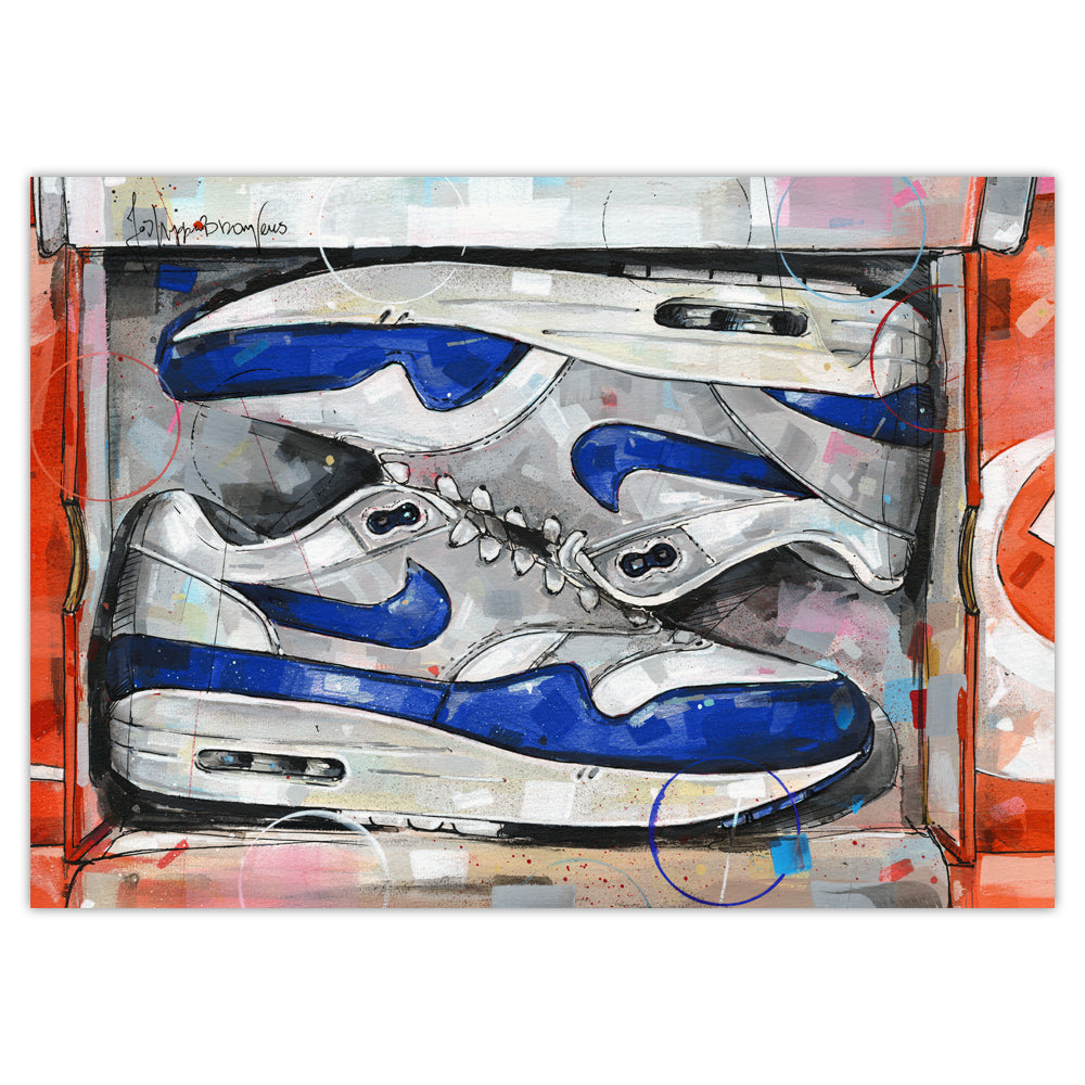 Nike Air Max 1 shoebox OG blue Druck