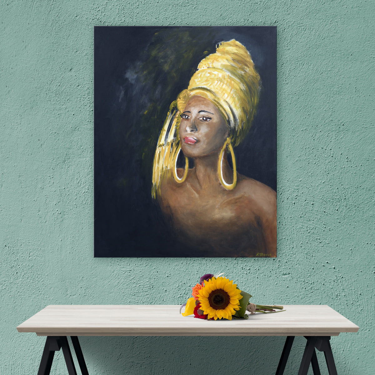 Pintura dama tintada 80x100 cm