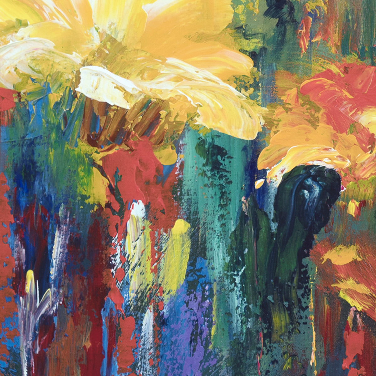 Blumenprachtgemälde 80x80 cm