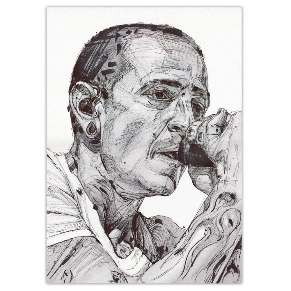 Chester Bennington peinture 29,7x42 cm