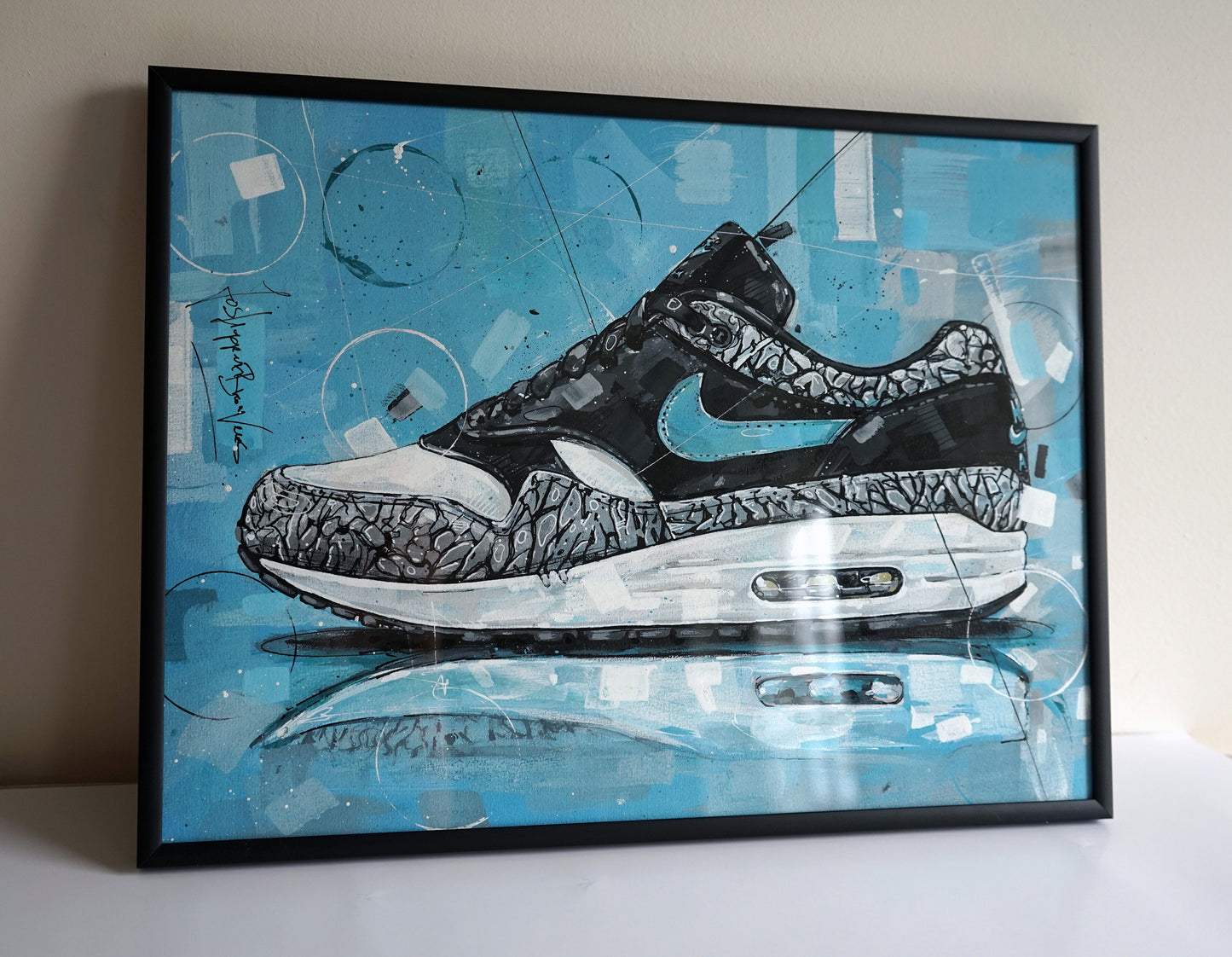 Nike Air Max 1 atmos elephant painting 40x30 cm