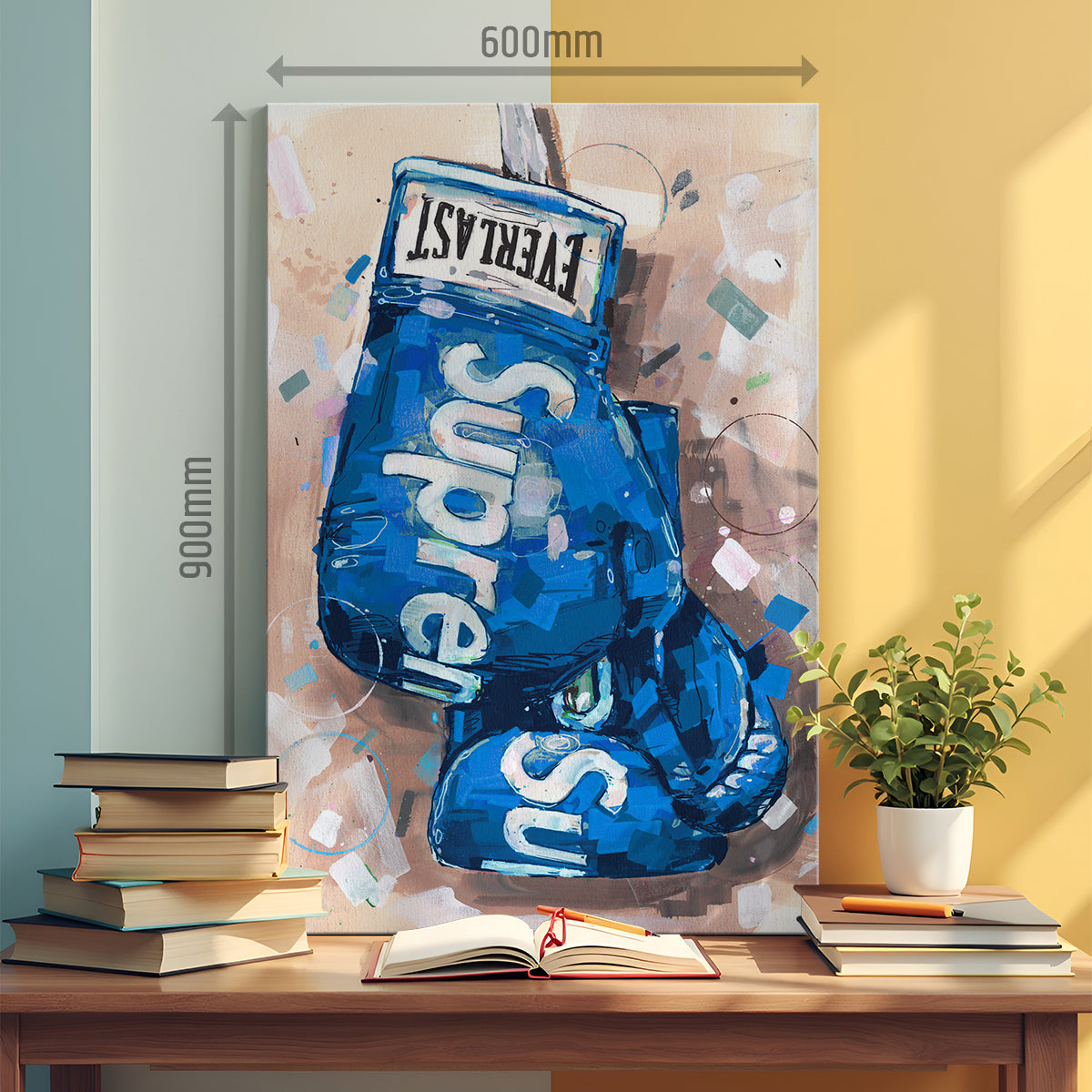 Blue boxinggloves canvas