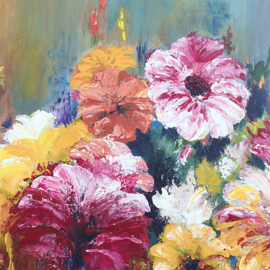 Blumenprachtgemälde 80x80 cm