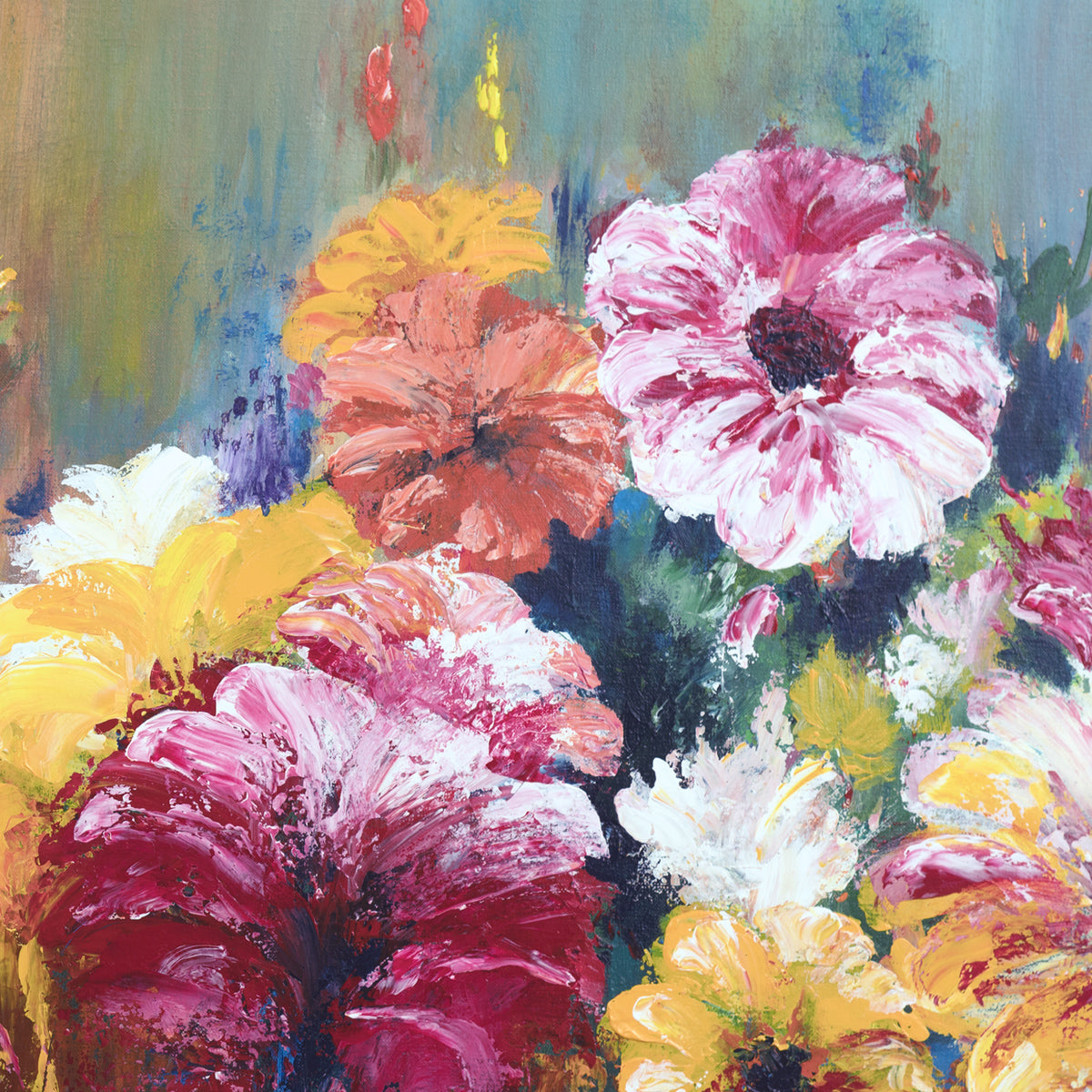 Blumenprachtgemälde 80x80 cm