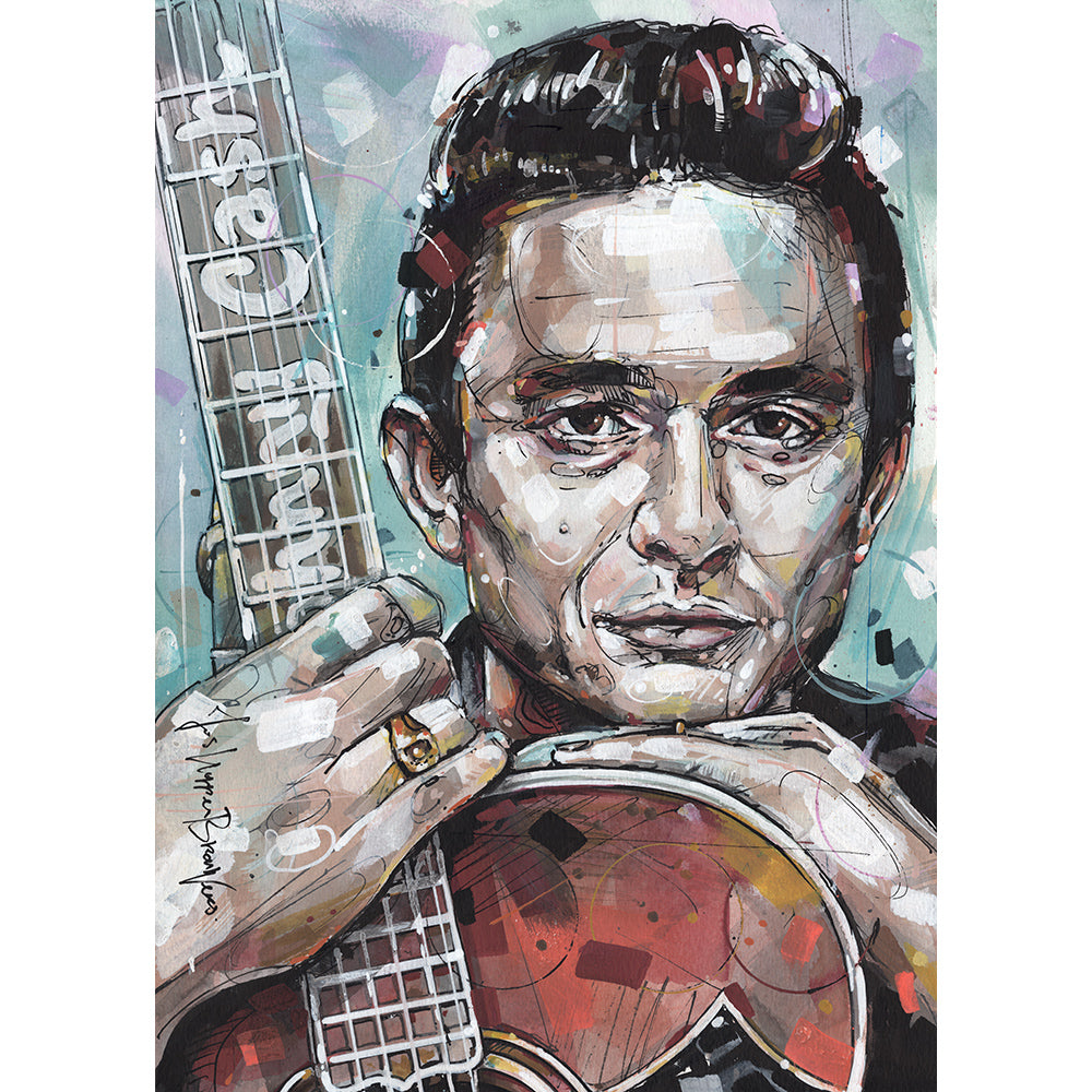 Johnny Cash pintura 30x40 cm