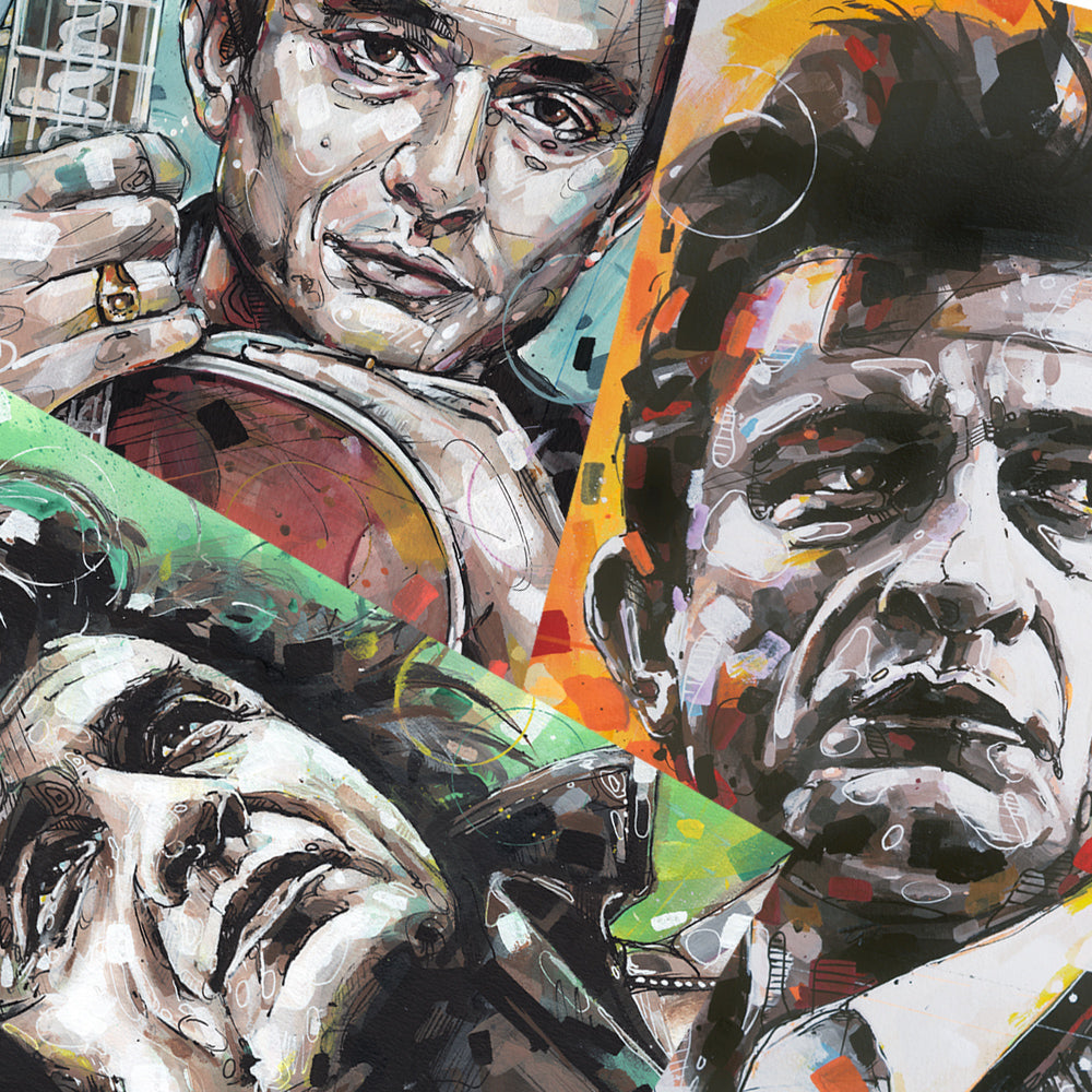 Johnny Cash painting 30x40 cm
