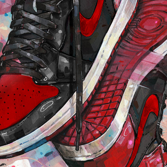 Nike Air Jordan 1 upside down banned bred estampada