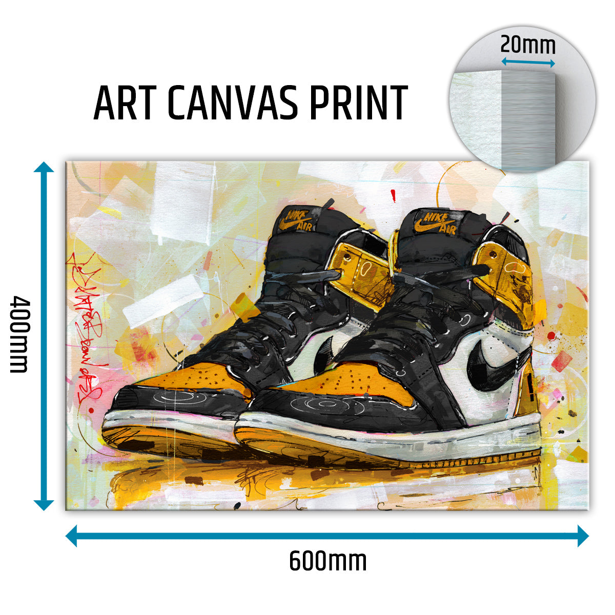 Nike Air Jordan 1 retro high attention attention lienzo