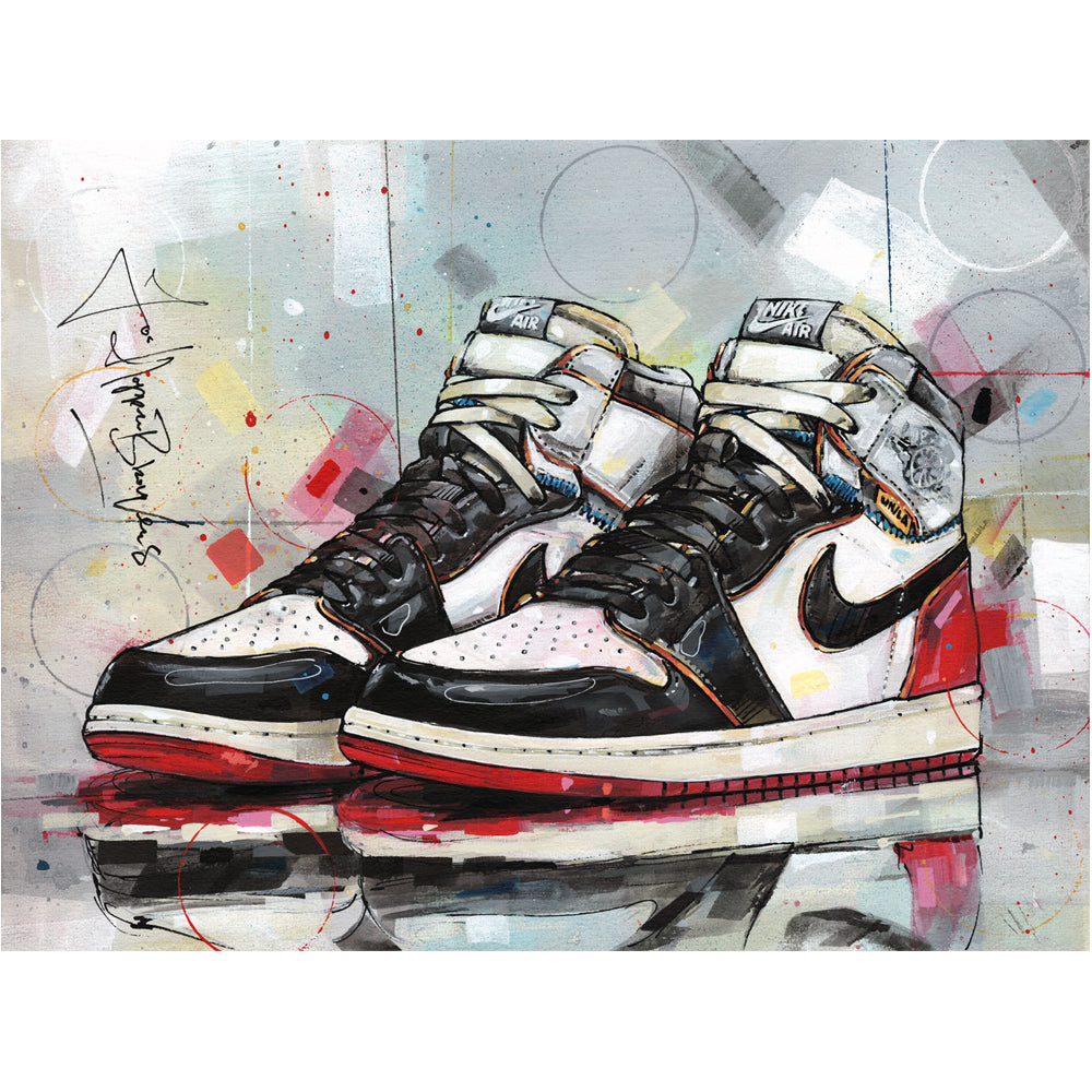 Nike Air Jordan 1 Union LA black toe painting 40x30 cm