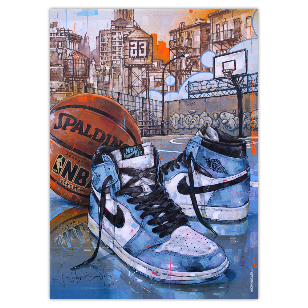 Nike Air Jordan 1 basketball university blue print
