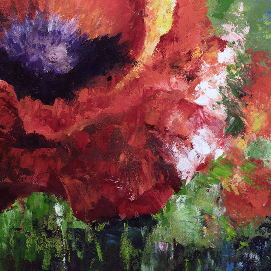 Mohnblumengemälde 100x100 cm