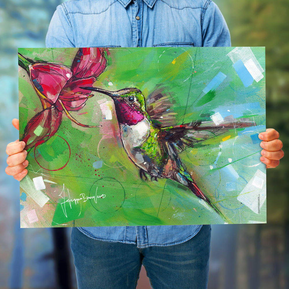 Colibrí estampada
