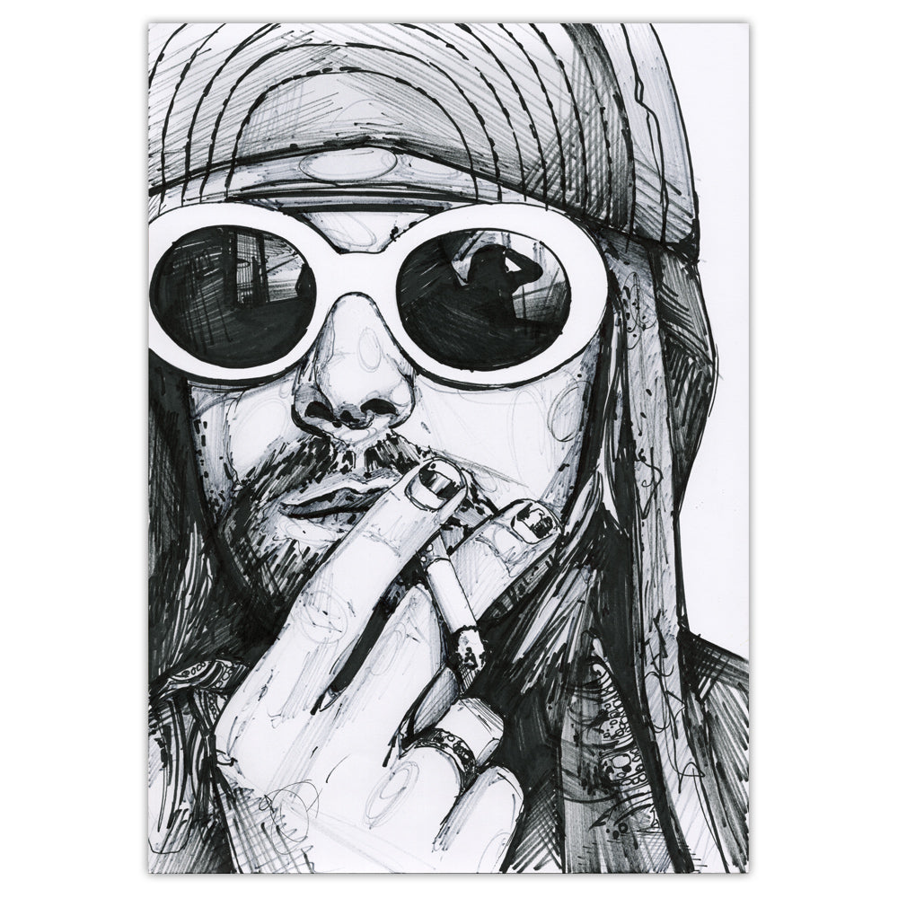 Kurt Cobain peinture 21x29,7 cm