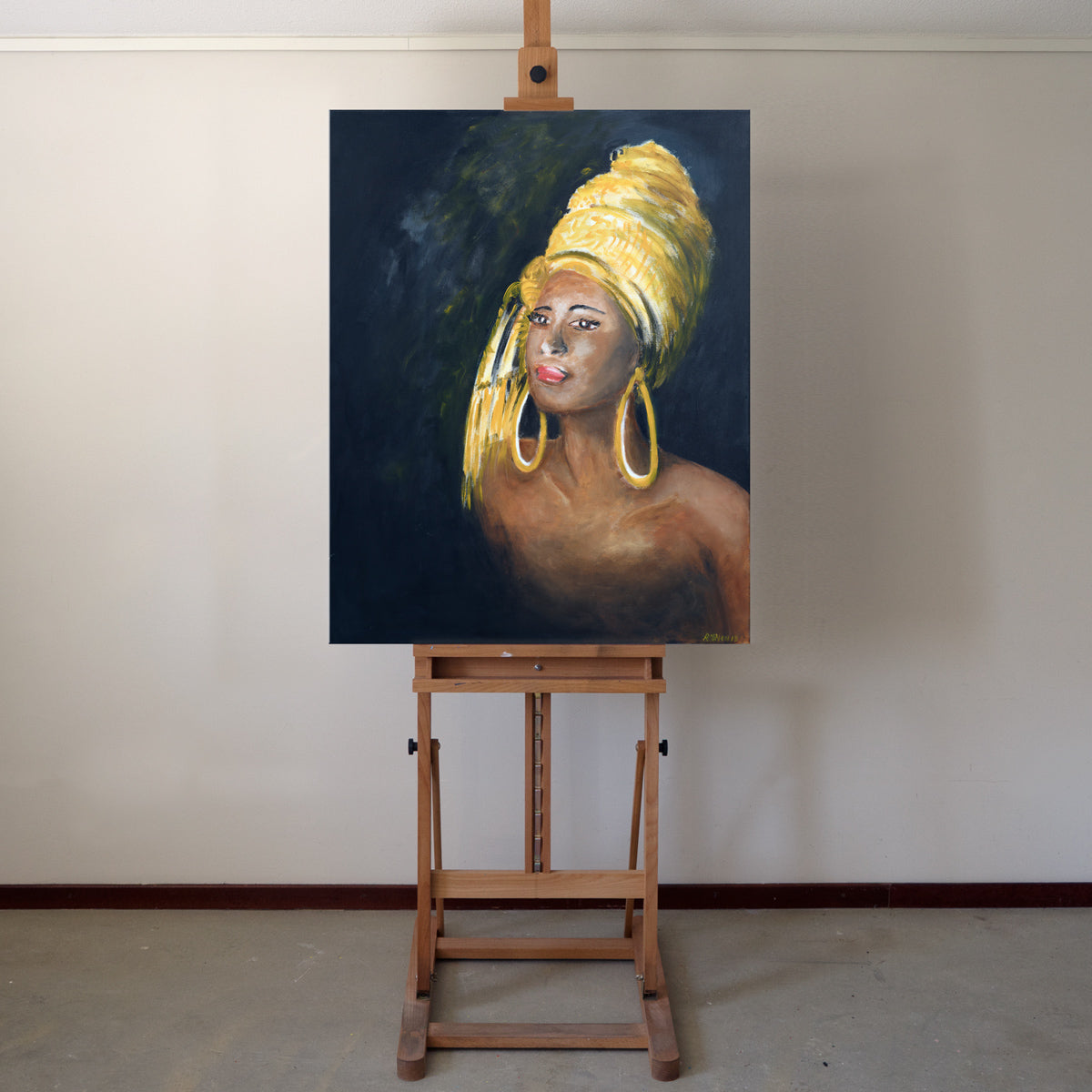 Tönte Dame Gemälde 80x100 cm