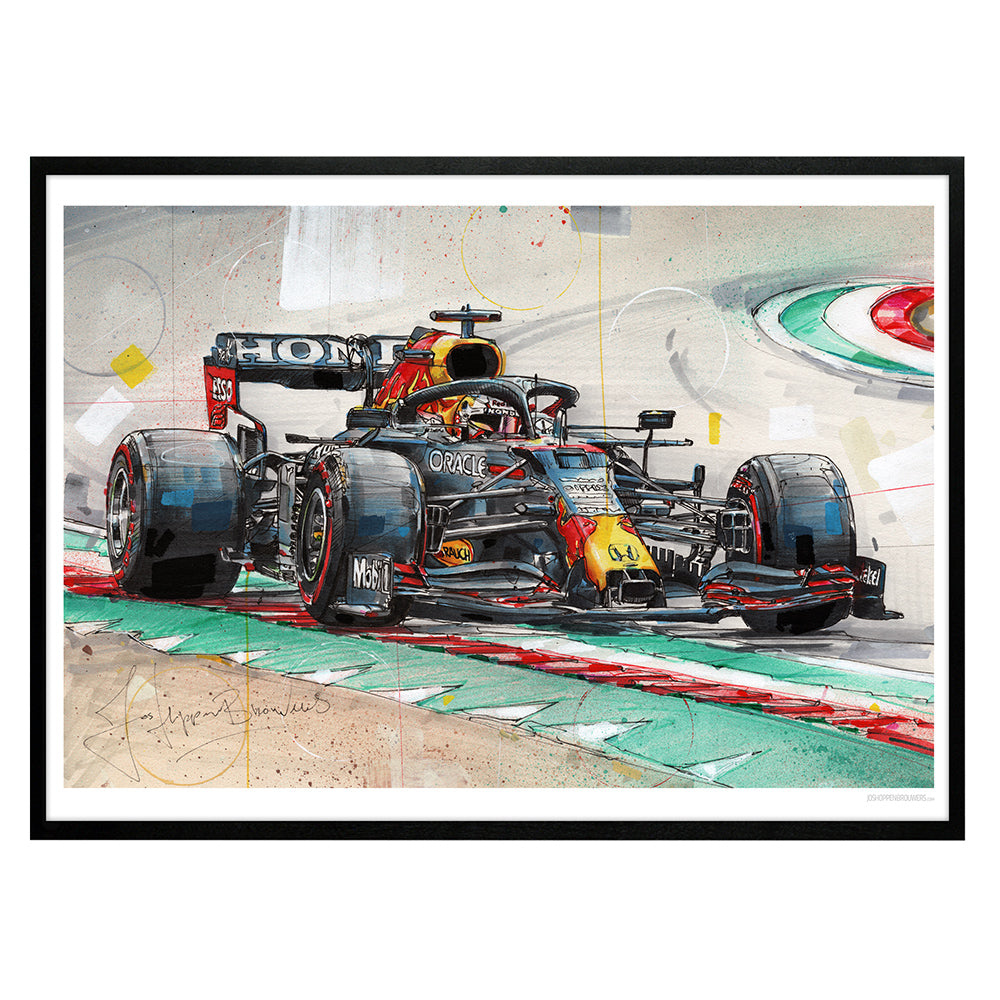 Verstappen coche de carreras estampada