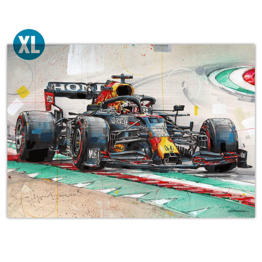 Verstappen coche de carreras estampada