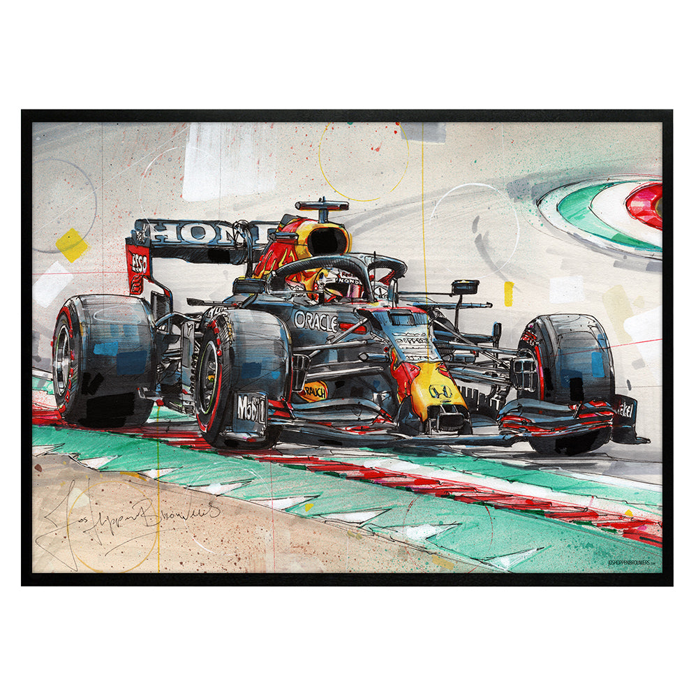 Verstappen coche de carreras estampada