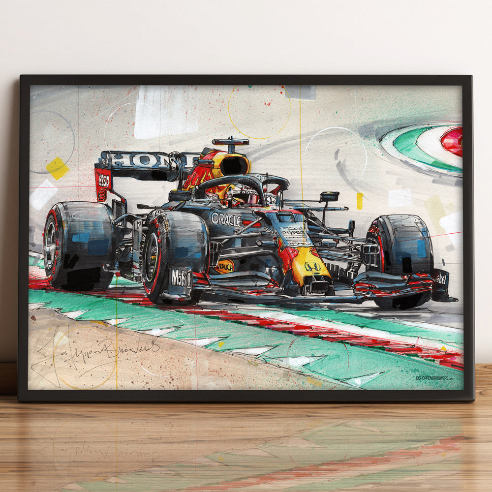 Verstappen coche de carreras estampada