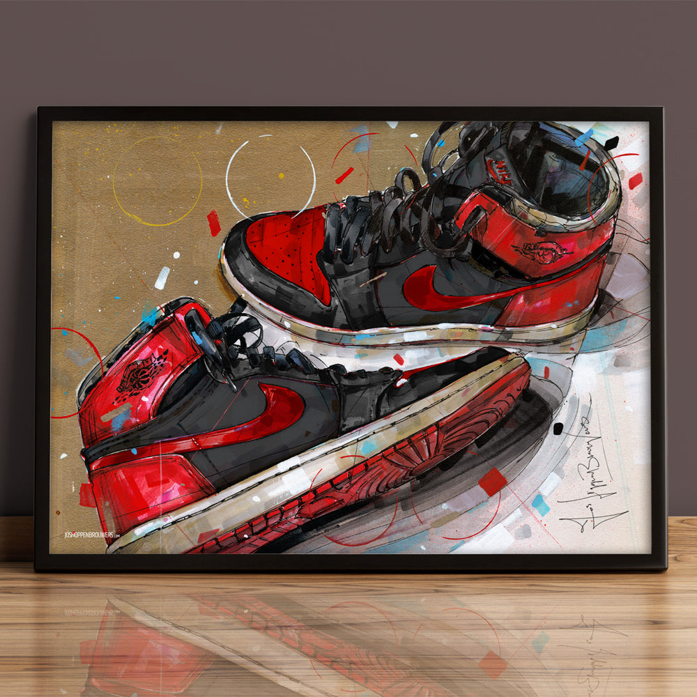 Nike Air Jordan 1 1984 banned bred estampada