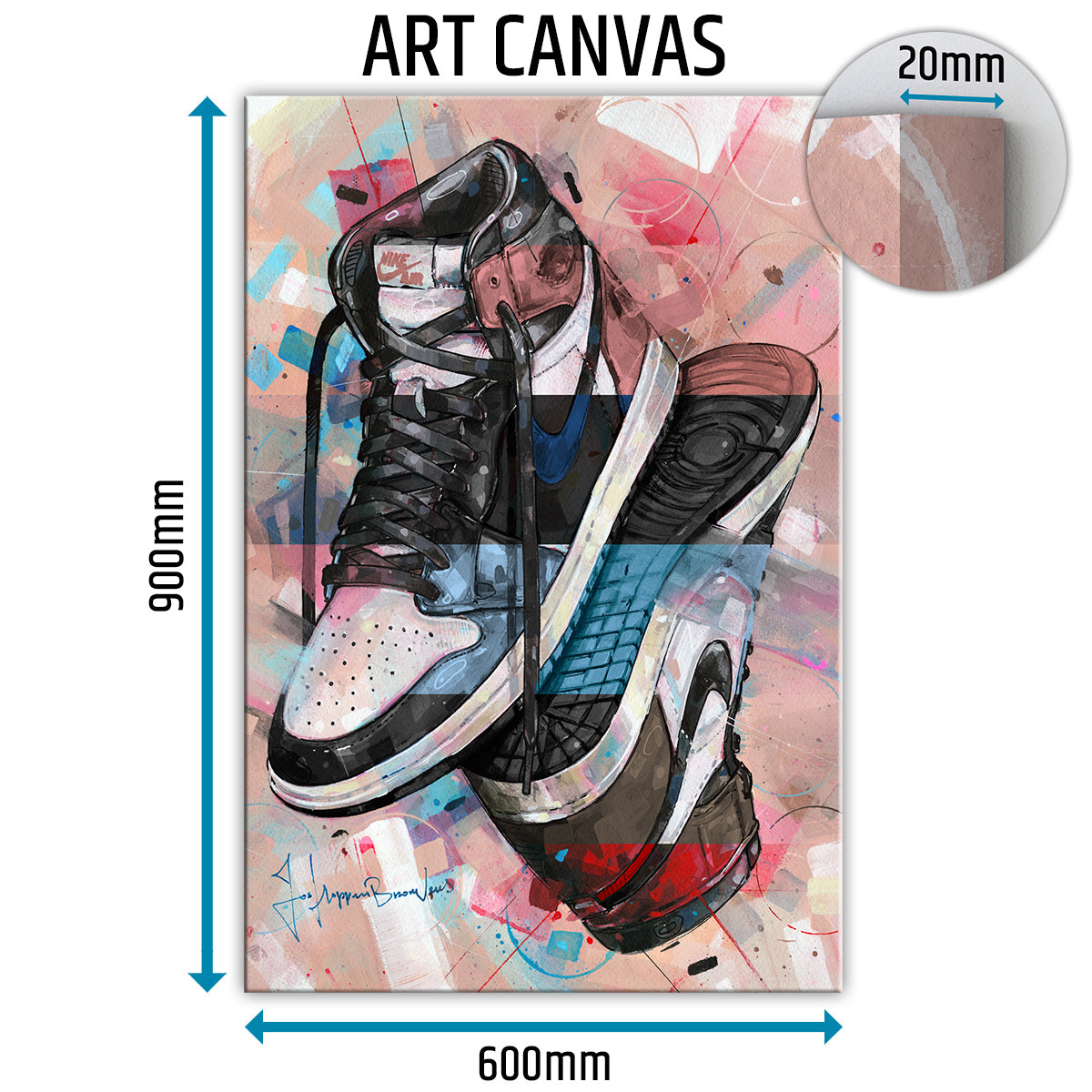 Nike Air Jordan 1 upside down colourway lienzo