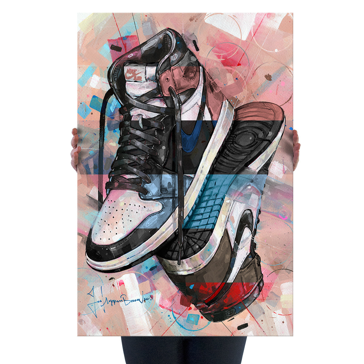 Nike Air Jordan 1 upside down colourway lienzo