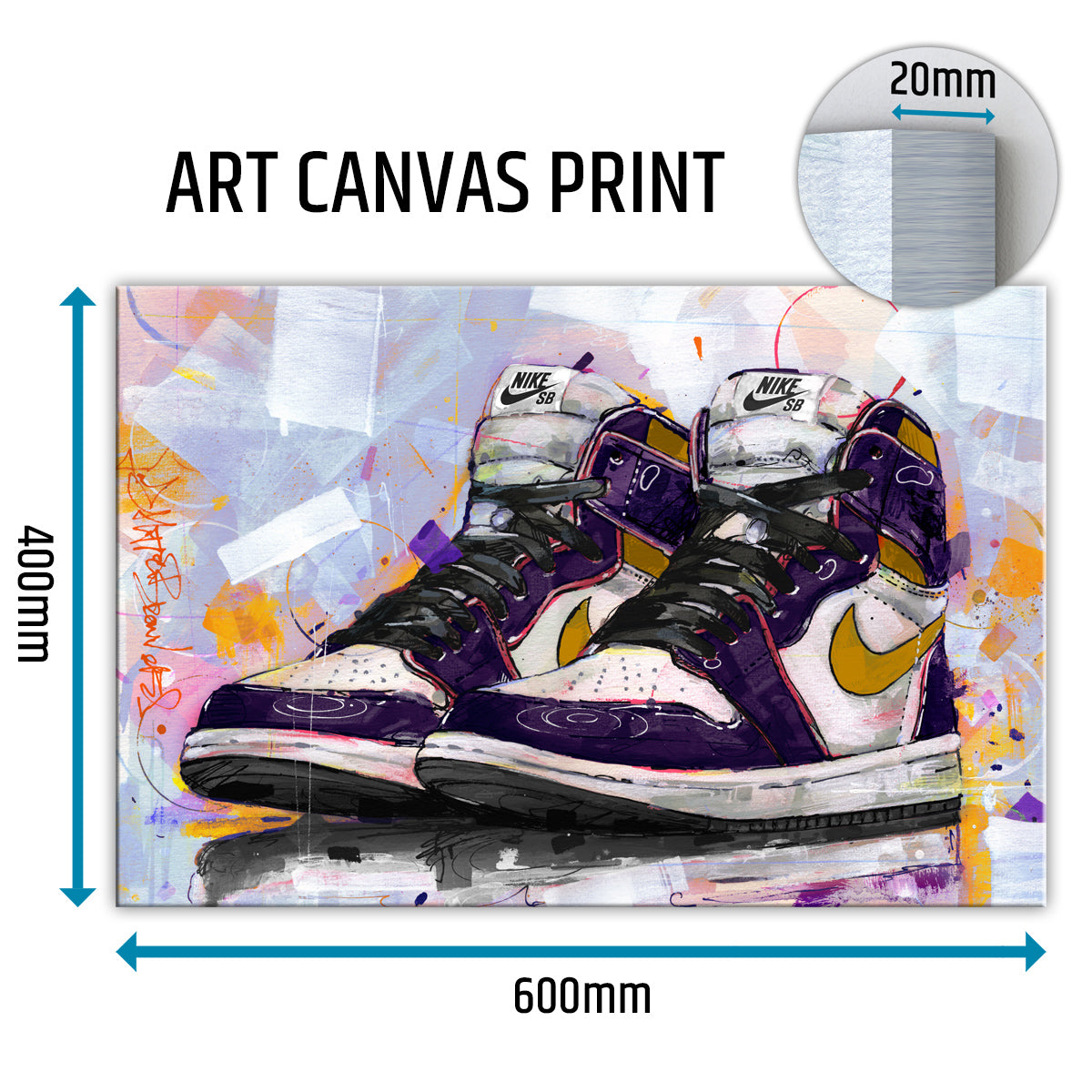 Nike Air Jordan 1 retro high L.A. to Chicago canvas 60x40 cm