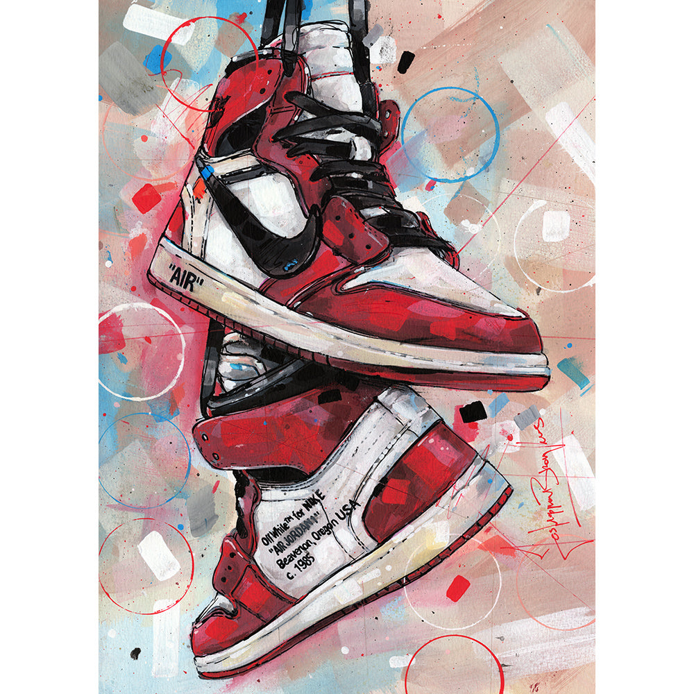 Nike Air Jordan 1 Off White Chicago painting 29,7x42 cm