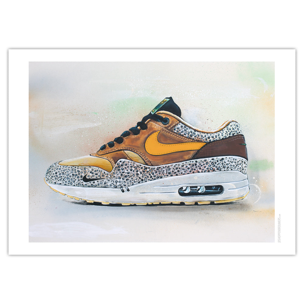 Nike Air Max 1 atmos safari orange estampada